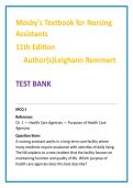 Mosby&rsquo;s Nursing Assistant Test Bank 2026 &vert; CNA Practice Questions & Nursing Test Bank &vert; Remmert MCQs Study Guide