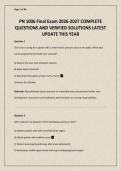 PN 1006 Final Exam 2026-2027 COMPLETE QUESTIONS AND VERIFIED SOLUTIONS LATEST UPDATE THIS YEAR