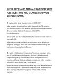 GOVT 407 EXAM 1 ACTUAL EXAM PAPER 2026 FULL QUESTIONS AND CORRECT ANSWERS ALREADY PASSED