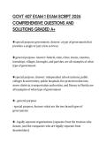GOVT 407 EXAM 1 EXAM SCRIPT 2026 COMPREHENSIVE QUESTIONS AND SOLUTIONS GRADED A&plus;