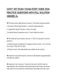 GOVT 407 EXAM 1 EXAM STUDY GUIDE 2026 PRACTICE QUESTIONS WITH FULL SOLUTION GRADED A