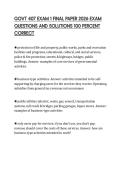 GOVT 407 EXAM 1 FINAL PAPER 2026 EXAM QUESTIONS AND SOLUTIONS 100 PERCENT CORRECT