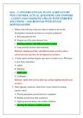 QAL &ndash; CATEGORY D EXAM&colon; PLANT AGRICULTURE  PEST CONTROL ACTUAL QUESTIONS AND ANSWERS - LATEST AND COMPLETE UPDATE WITH VERIFIED  SOLUTIONS &ndash; ASSURED PASS WITH ISTANT  DOWNLOAD PDF&period; 