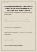 ACE Health Coach Exam study guide 2026-2027 COMPLETE 1200 QUESTIONS AND VERIFIED SOLUTIONS LATEST UPDATE THIS YEAR