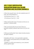 GPC F STUDY CERTIFICATION EVALUATION EXAMS 2026 SOLVED QUESTIONS AND SOLUTIONS GRADED A&plus;