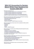 WGU C213 Accounting For Decision  Makers Written Exam Questions And  Answers 2026 &sol;2027
