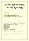 VATI Green Light Comprehensive  Form A &lpar;2026&rpar; &vert; Newest Actual Exam  Questions & Verified Correct  Answers &vert; Complete A&plus; Guide