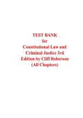 Test Bank&colon; Constitutional Law and Criminal Justice &lpar;3rd Edition&rpar; &ndash; Cliff Roberson