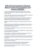 WGU C213 Accounting For Decision  Makers Practice Exam Questions And  Answers 2026&sol;2027 