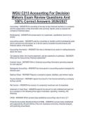 WGU C213 Accounting For Decision  Makers Exam Review Questions And  100&percnt; Correct Answers 2026&sol;2027 
