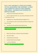 QAL LAWS AND REGULATIONS EXAM PREP  ACTUAL QUESTIONS AND ANSWERS - LATEST  AND COMPLETE UPDATE WITH VERIFIED  SOLUTIONS &ndash; ASSURED PASS WITH ISTANT  DOWNLOAD PDF&period; 