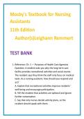 Mosby&rsquo;s Nursing Assistant Test Bank 2026 &vert; CNA Practice Questions & Nursing Test Bank Study Guide