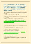 QAL LAWS AND REGULATIONS TEST EXAMs package deal ACTUAL QUESTIONS AND ANSWERS - LATEST AND COMPLETE UPDATE WITH VERIFIED SOLUTIONS &ndash; ASSURED PASS WITH ISTANT DOWNLOAD PDF