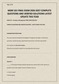 MGM 101 FINAL EXAM 2026-2027 COMPLETE QUESTIONS AND VERIFIED SOLUTIONS LATEST UPDATE THIS YEAR
