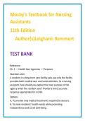 Mosby&rsquo;s Nursing Assistant Test Bank 2026 &vert; CNA Practice Questions & Remmert Nursing Assistant MCQs Study Guide
