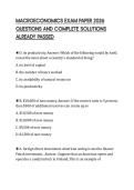 MACROECONOMICS EXAM PAPER 2026 QUESTIONS AND COMPLETE SOLUTIONS ALREADY PASSED