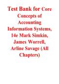Test Bank&colon; Core Concepts of Accounting Information Systems &lpar;14th Edition&rpar; &ndash; Simkin&comma; Worrell&comma; & Savage