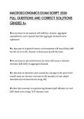 MACROECONOMICS EXAM SCRIPT 2026 FULL QUESTIONS AND CORRECT SOLUTIONS GRADED A&plus;