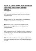 MACROECONOMICS FINAL PAPER 2026 EXAM QUESTIONS WITH VERIFIED ANSWERS GRADED A&plus;