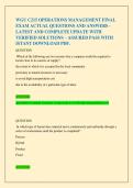 WGU C215 OPERATIONS MANAGEMENT FINAL  EXAM ACTUAL QUESTIONS AND ANSWERS -  LATEST AND COMPLETE UPDATE WITH  VERIFIED SOLUTIONS &ndash; ASSURED PASS WITH  ISTANT DOWNLOAD PDF&period; 