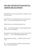 NHA AND CORE PRACTICE EXAM 2026 FULL QUESTION AND SOLUTION SET