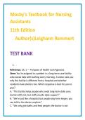 Mosby&rsquo;s Nursing Assistant Test Bank 2026 &vert; CNA Practice Questions & Remmert Nursing Assistant MCQs Nursing Test Bank