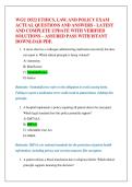 WGU D522 ETHICS&comma; LAW&comma; AND POLICY EXAM  ACTUAL QUESTIONS AND ANSWERS - LATEST  AND COMPLETE UPDATE WITH VERIFIED  SOLUTIONS &ndash; ASSURED PASS WITH ISTANT  DOWNLOAD PDF&period; 
