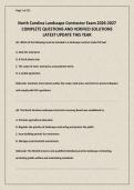 North Carolina Landscape Contractor Exam 2026-2027 COMPLETE QUESTIONS AND VERIFIED SOLUTIONS LATEST UPDATE THIS YEAR