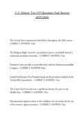 U&period;S&period; History Test &num;25 Questions And Answers 2025&sol;2026