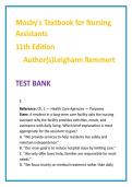 Mosby&rsquo;s Nursing Assistant Test Bank 2026 &vert; CNA Practice Questions & Study Guide &vert; Remmert Nursing Test Bank
