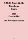 NCAC I 2026 Exam Study Guide Questions PDF &vert; Nursing Exam Prep