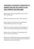 MANAGERIAL ECONOMICS FOUNDATIONS OF BUSINESS ANALYSIS AND STRATEGY EXAM 2026 COMPLETE SOLUTION GUIDE