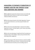 MANAGERIAL ECONOMICS FOUNDATIONS OF BUSINESS ANALYSIS AND STRATEGY EXAM 2026 QUESTIONS AND ANSWERS