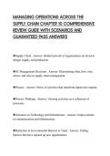 MANAGING OPERATIONS ACROSS THE SUPPLY CHAIN CHAPTER 10 COMPREHENSIVE REVIEW GUIDE WITH SCENARIOS AND GUARANTEED PASS ANSWERS