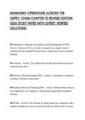 MANAGING OPERATIONS ACROSS THE SUPPLY CHAIN CHAPTER 10 REVISED EDITION 2026 STUDY PAPER WITH EXPERT VERIFIED SOLUTIONS