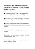 MANICURIST WRITTEN EXAM 2026 EXAM STUDY GUIDE COMPLETE QUESTIONS AND VERIFIED ANSWERS