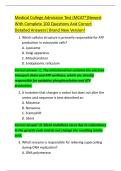 Medical College Admission Test &lpar;MCAT&reg;&rpar;Newest  With Complete 100 Questions And Correct  Detailed Answers&vert; Brand New Version&excl;