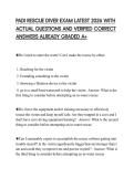 PADI RESCUE DIVER EXAM LATEST 2026 WITH ACTUAL QUESTIONS AND VERIFIED CORRECT ANSWERS ALREADY GRADED A&plus;