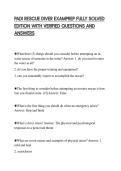 PADI RESCUE DIVER EXAMPREP FULLY SOLVED EDITION WITH VERIFIED QUESTIONS AND ANSWERS