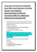 Texas Nurse Practitioner Certification Exam With Actual Questions & Verified Answers&comma; Plus Explained Rationales&sol;Expert Verified For Guaranteed 100&percnt; Pass 2026&sol;Latest Update&sol;Instant Download Pdf