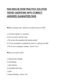 PADI RESCUE DIVER PRACTICE SOLUTION TESTED QUESTIONS WITH CORRECT ANSWERS GUARANTEED PASS