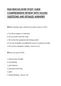 PADI RESCUE DIVER STUDY GUIDE COMPREHENSIVE REVIEW WITH SOLVED QUESTIONS AND DETAILED ANSWERS