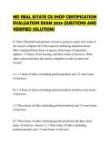 MD REAL ESTATE CE SHOP CERTIFICATION EVALUATION EXAM 2026 QUESTIONS AND VERIFIED SOLUTIONS