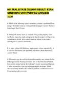 MD REAL ESTATE CE SHOP RESULTS EXAM QUESTIONS WITH VERIFIED ANSWERS 2026