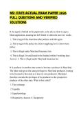 MD STATE ACTUAL EXAM PAPER 2026 FULL QUESTIONS AND VERIFIED SOLUTIONS