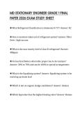 MD STATIONARY ENGINEER GRADE 1 FINAL PAPER 2026 EXAM STUDY SHEET