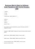 Business Math & Stats Ivy Software Exam Questions with Correct Answers 2026