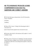 MD TITLE INSURANCE PRODUCER LICENSE COMPREHENSIVE EXAM 2026 FULL QUESTIONS AND CORRECT ANSWERS