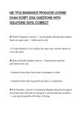 MD TITLE INSURANCE PRODUCER LICENSE EXAM SCRIPT 2026 QUESTIONS WITH SOLUTIONS 100&percnt; CORRECT