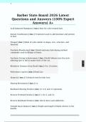 Barbers State Board 2026 Latest  Questions and Answers &lpar;100&percnt; Expert  Answers&rpar; A&plus; 